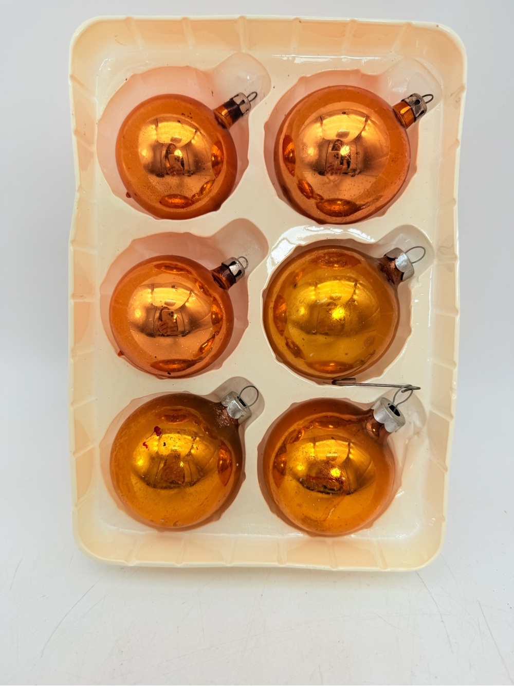 Vintage round balls Glass Holiday Ornaments - Set of 6